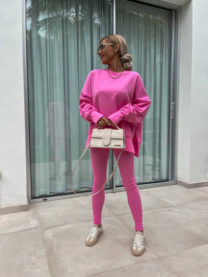 Damen Sport-Loungewear-Set mit Sweatshirt und Leggings