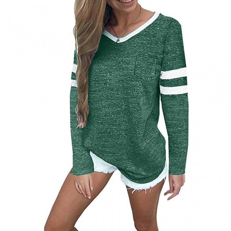 Damen Pullover Streifen-Design Lässig Beige