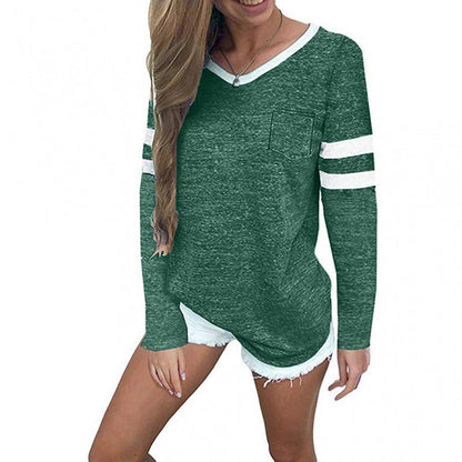 Damen Pullover Streifen-Design Lässig Beige