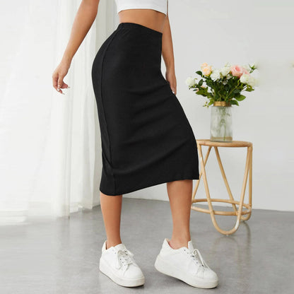 Damen Midirock Schlank Schnitt Seitenschlitz Norvielle