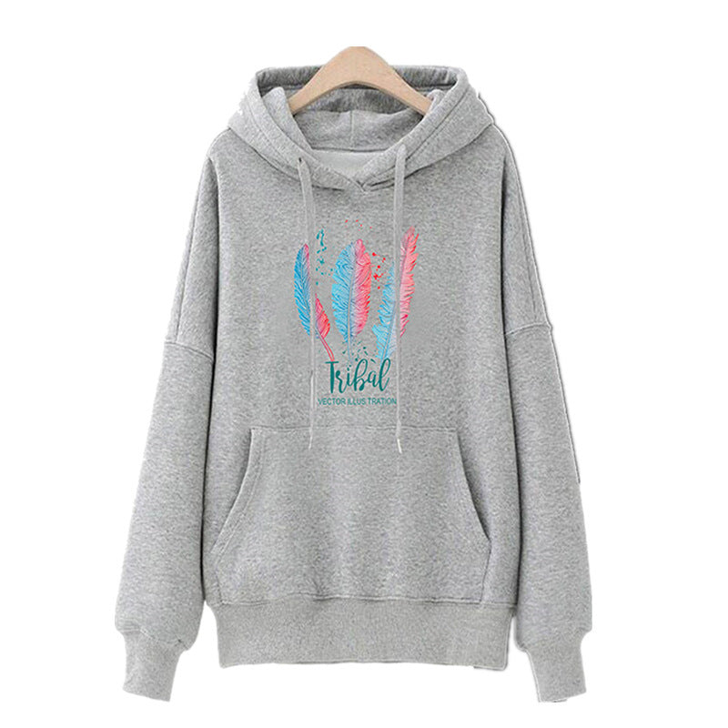 Damen Kapuzenpullover Tribal-Druck Weich Norvielle