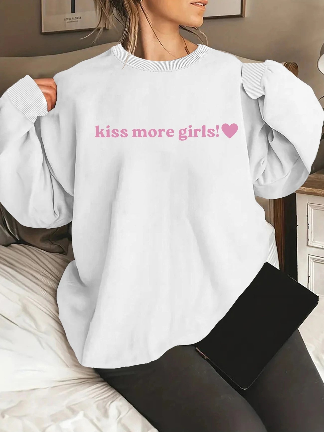 Damen Sweatshirt Lässig Mit Schriftzug Norvielle