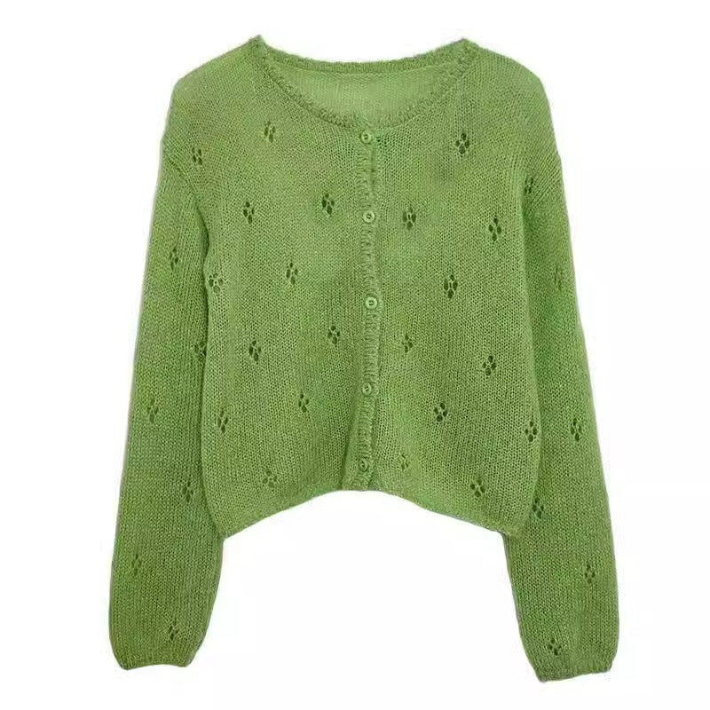 Damen Strickjacke Blütenmuster Norvielle