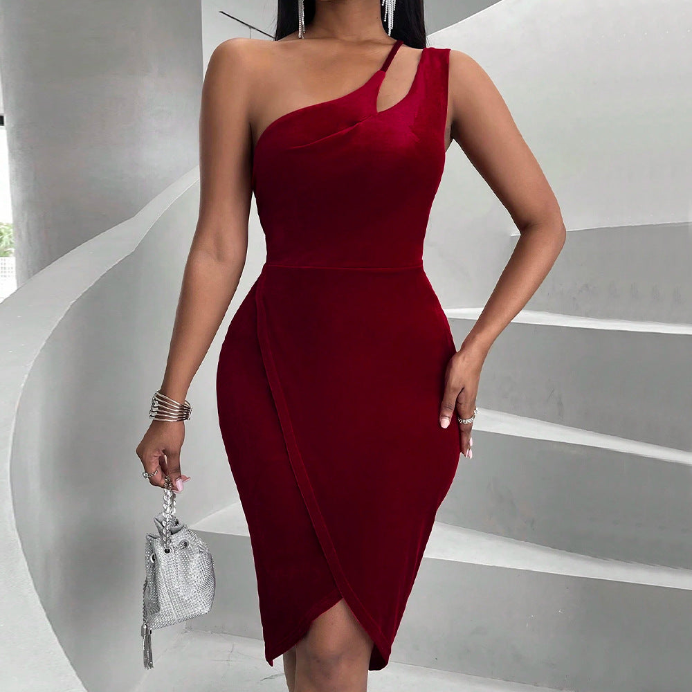 Damen Wickelkleid Asymmetrisch Wasserfallausschnitt Norvielle - Norvielle