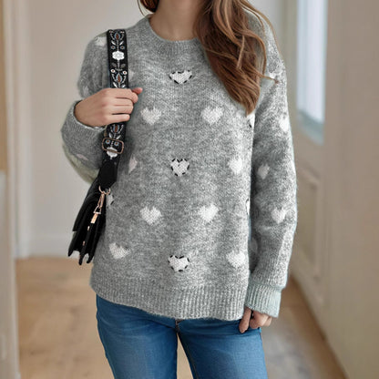 Damen Pullover Weich Herzdesign Norvielle