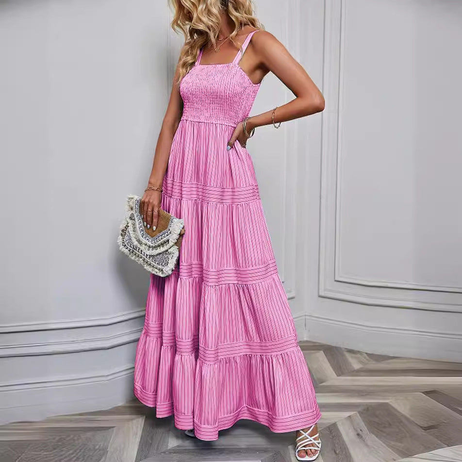 Damen Plissiertes Maxikleid Elastisch Voluminöser Rock Norvielle