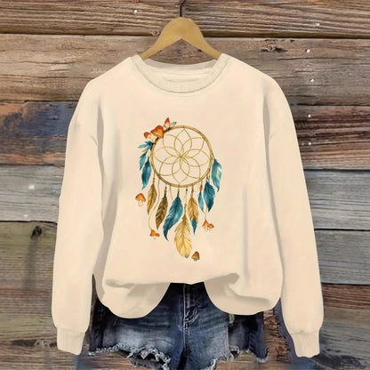Damen Sweatshirt Traumfänger-Design Baumwolle Norvielle