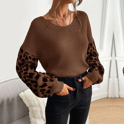 Damen Strickpullover mit Tiermuster Ärmel Norvielle