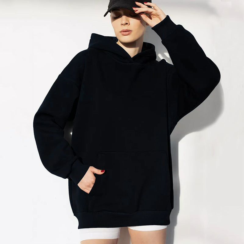 Damen Oversize Kapuzenpullover Baumwollmix