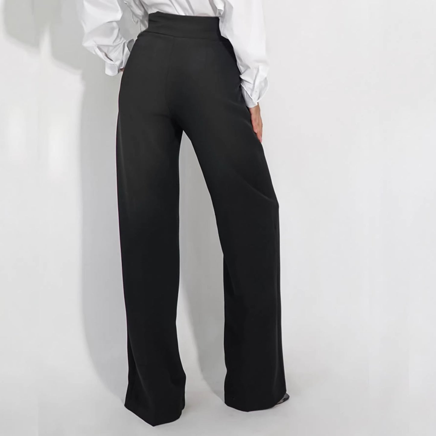 Damen Stoffhose Weites Bein Hochtailliert Norvielle
