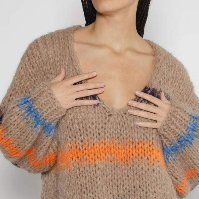 Damen Strickpullover Farbverlauf Norvielle