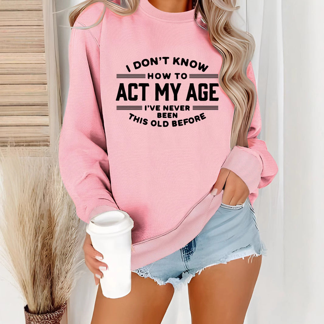 Damen Sweatshirt Lässiger Schnitt Humorvolles Design Grau
