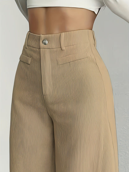 Damen Cordhose Weite Passform Hoher Bund Lang