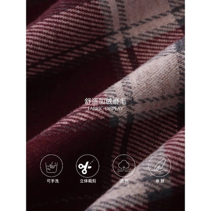 Damen Karojacke Lässig 2 Taschen Dekorative Knöpfe Norvielle