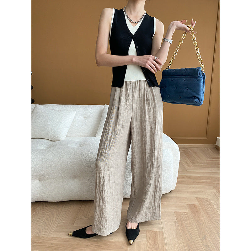 Damen Strickweste Figurbetonter Schnitt Feine Knöpfe Beige
