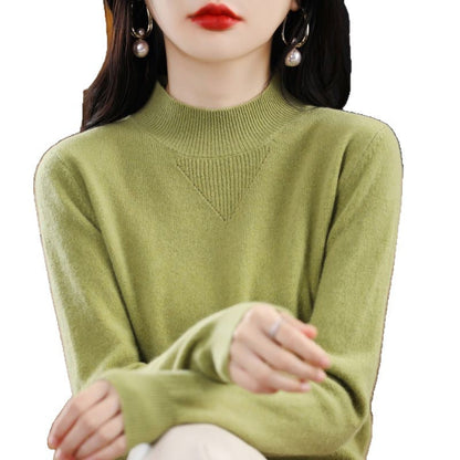 Damen Pullover Feinripp mit hohem Kragen Elegantes Design