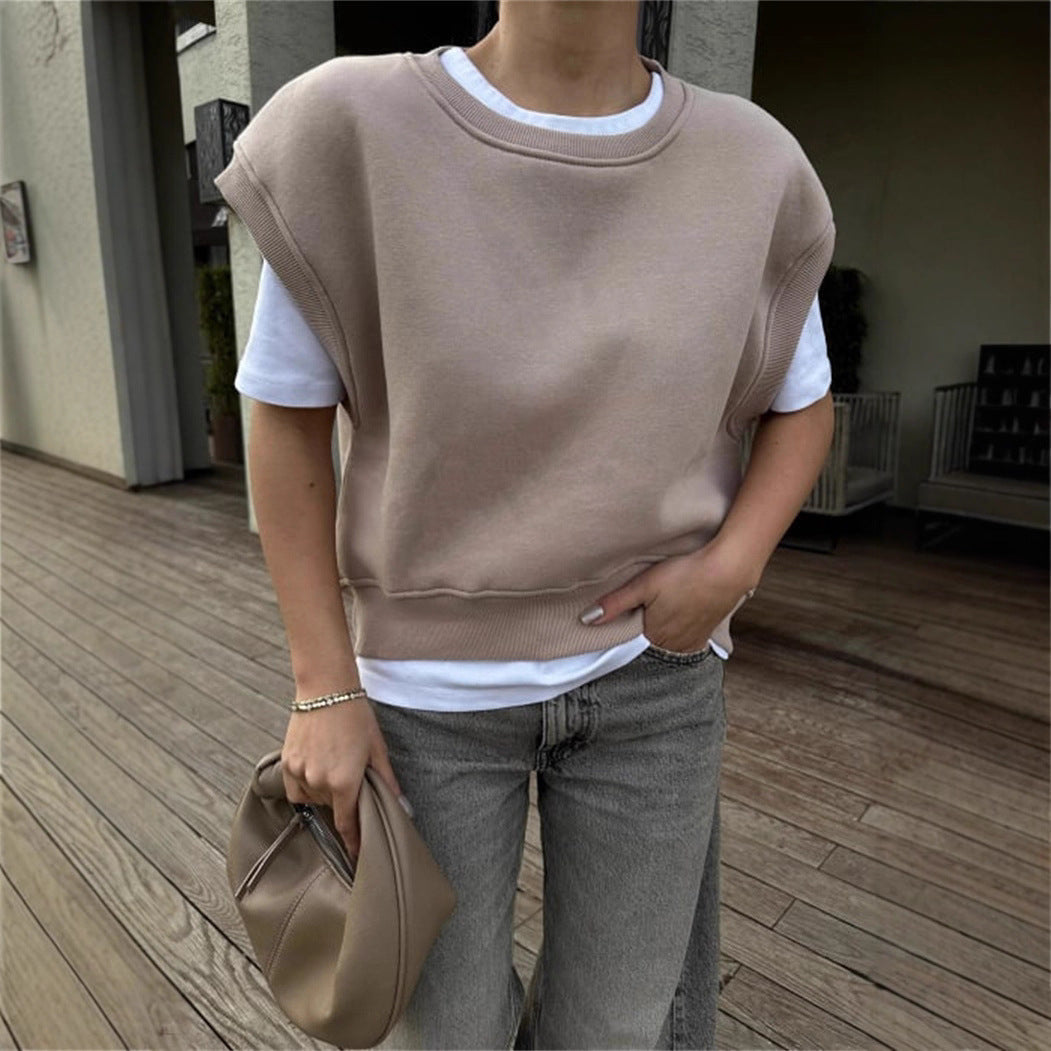 Damen Oversized Sweatshirt Breite Ärmel Hoch Bund Norvielle - Norvielle