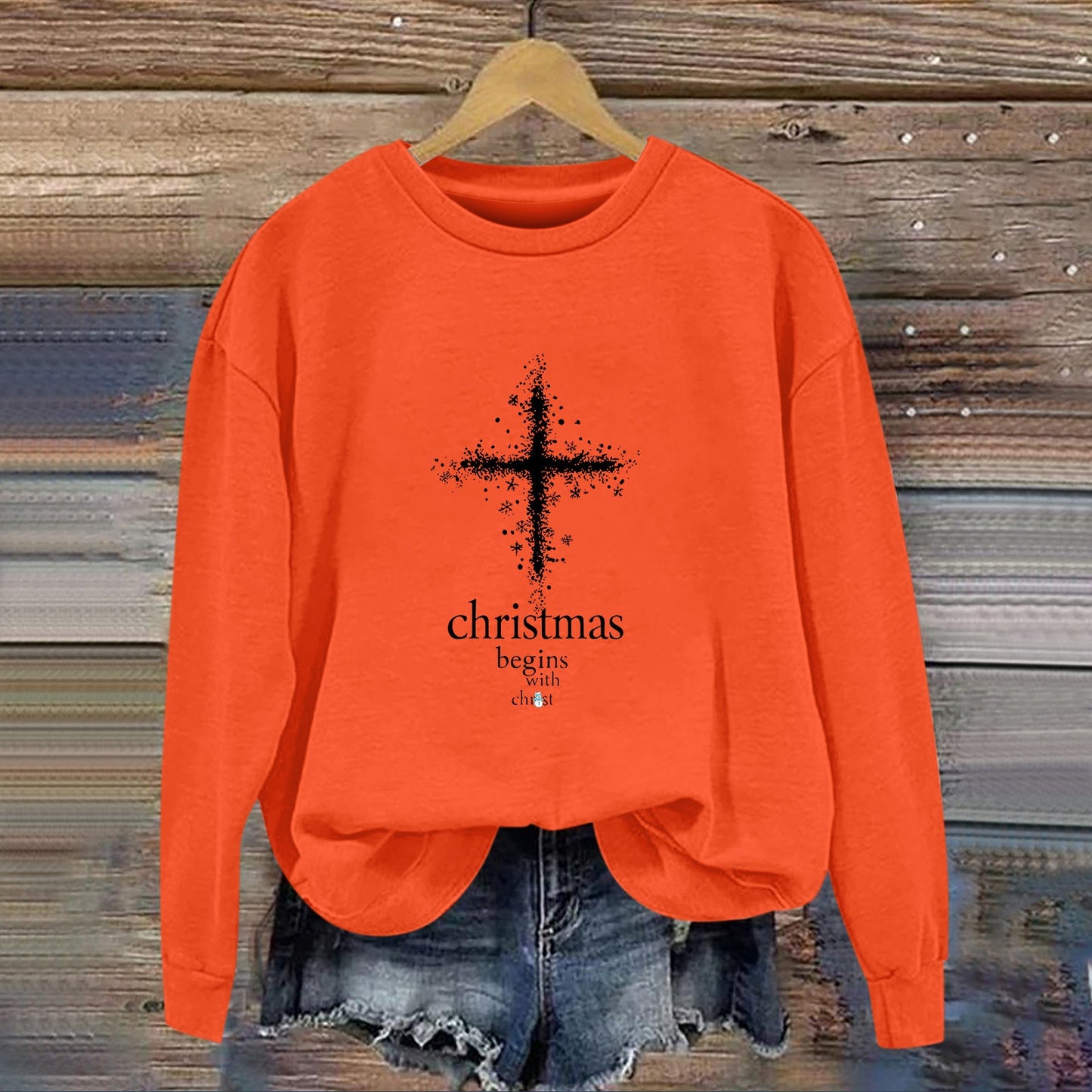 Damen Sweatshirt Christliches Motiv Weich Norvielle