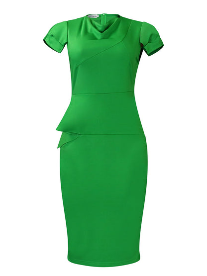 Damen Etuikleid Modernes Drapierungs-Design Raffinierter Saum