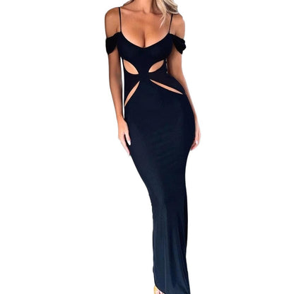 Damen Maxikleid Cut-Out Schulterdetails Norvielle