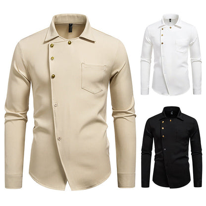 Herren Hemd Asymmetrisches Knopfdesign Elegantes Norvielle - Norvielle
