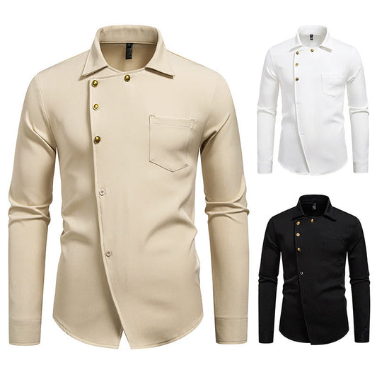 Herren Hemd Asymmetrisches Knopfdesign Elegantes Norvielle - Norvielle