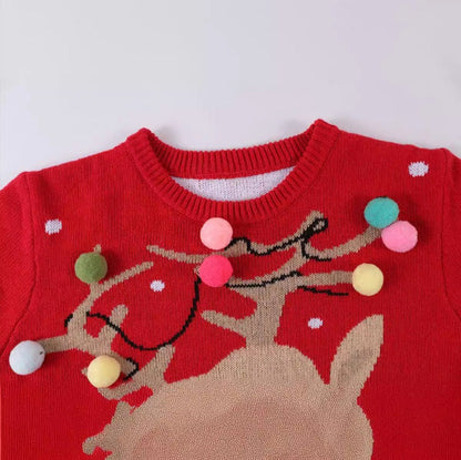 Weihnachtspullover 3D Rentier Motiv - Norvielle