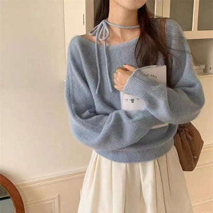 Damen Pullover Weich Norvielle Lässig Dekoratives Halsband - Norvielle