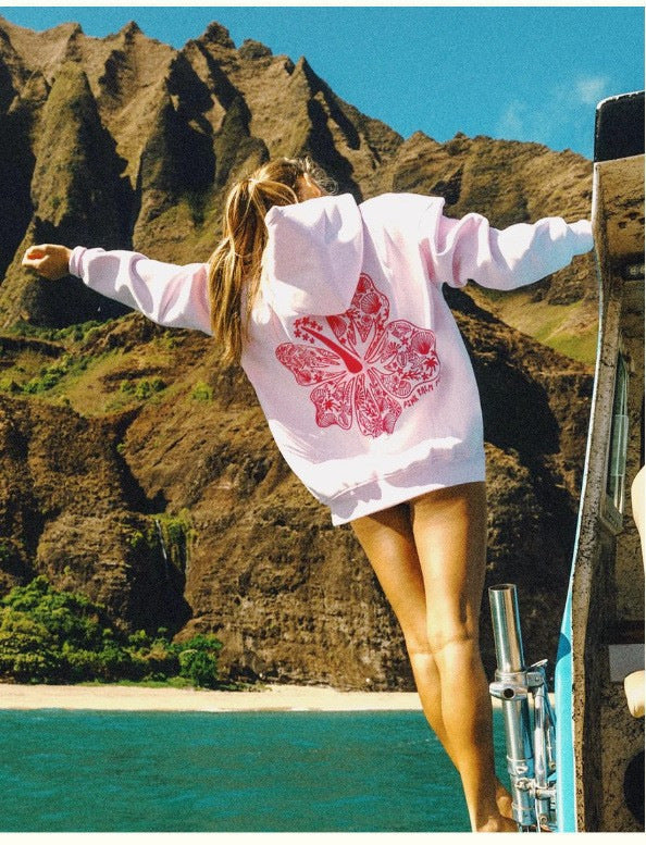 Kapuzenpullover Surf Wave mit Stickerei Lässig