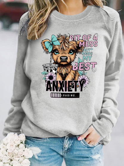 Damen Sweatshirt Hundedesign Motiv Weich
