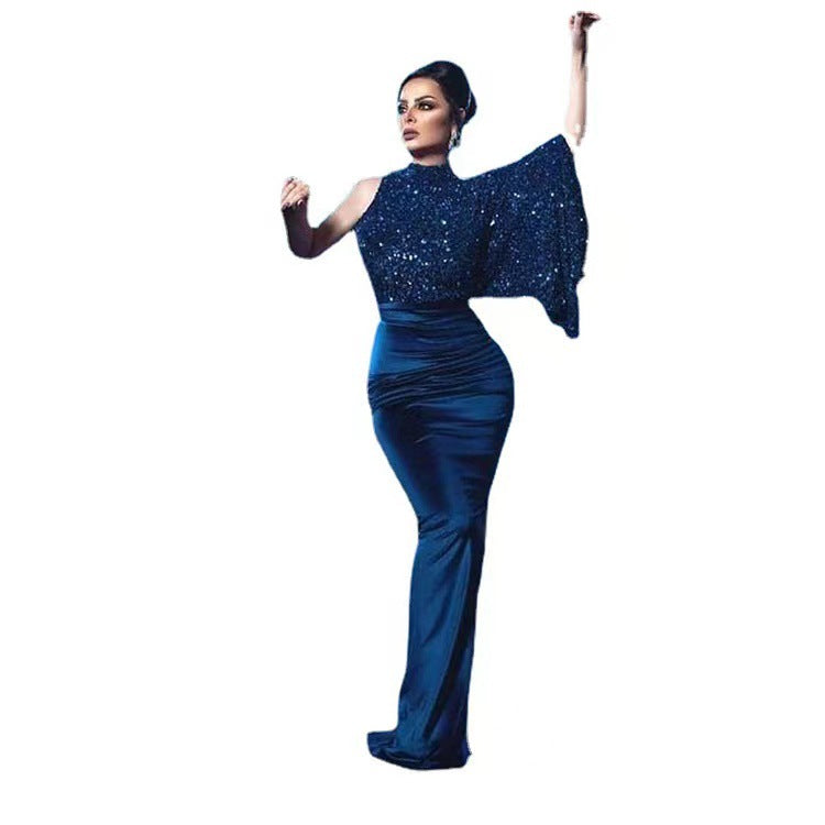 Damen Abendkleid Schimmerndes Oberteil Eleganter Schnitt Norvielle