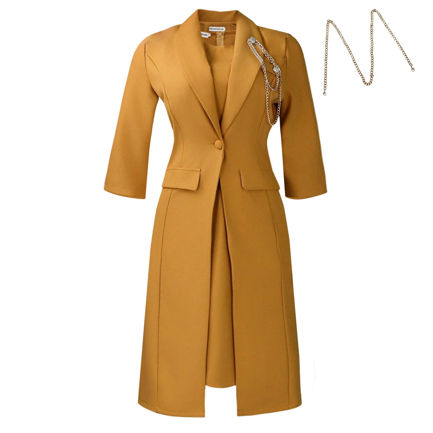 Damen Blazer-Kleid Asymmetrischer Saum Elegante Drapierung