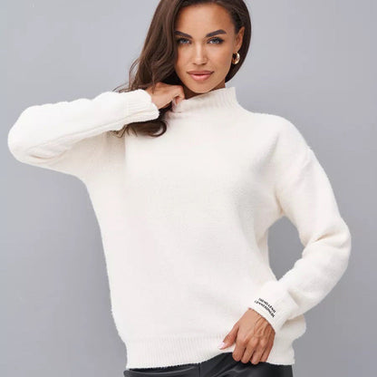 Damen Pullover Weiches Strick Norvielle Hochgeschlossen