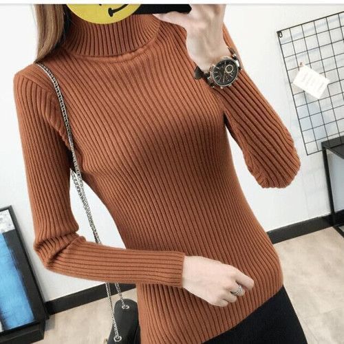 Damen Rollkragenpullover Rippstruktur Hochwertig Norvielle
