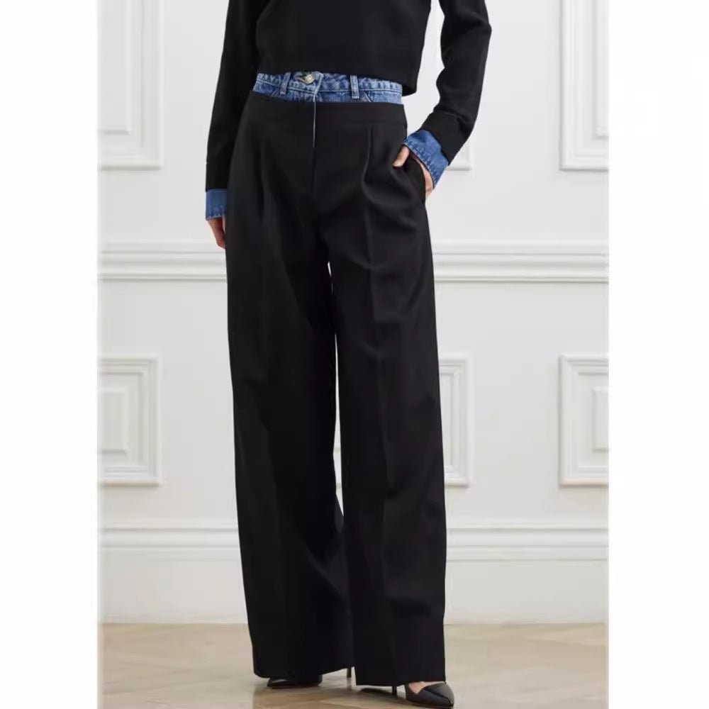 Damen High-Waist-Stoffhose Weit Norvielle