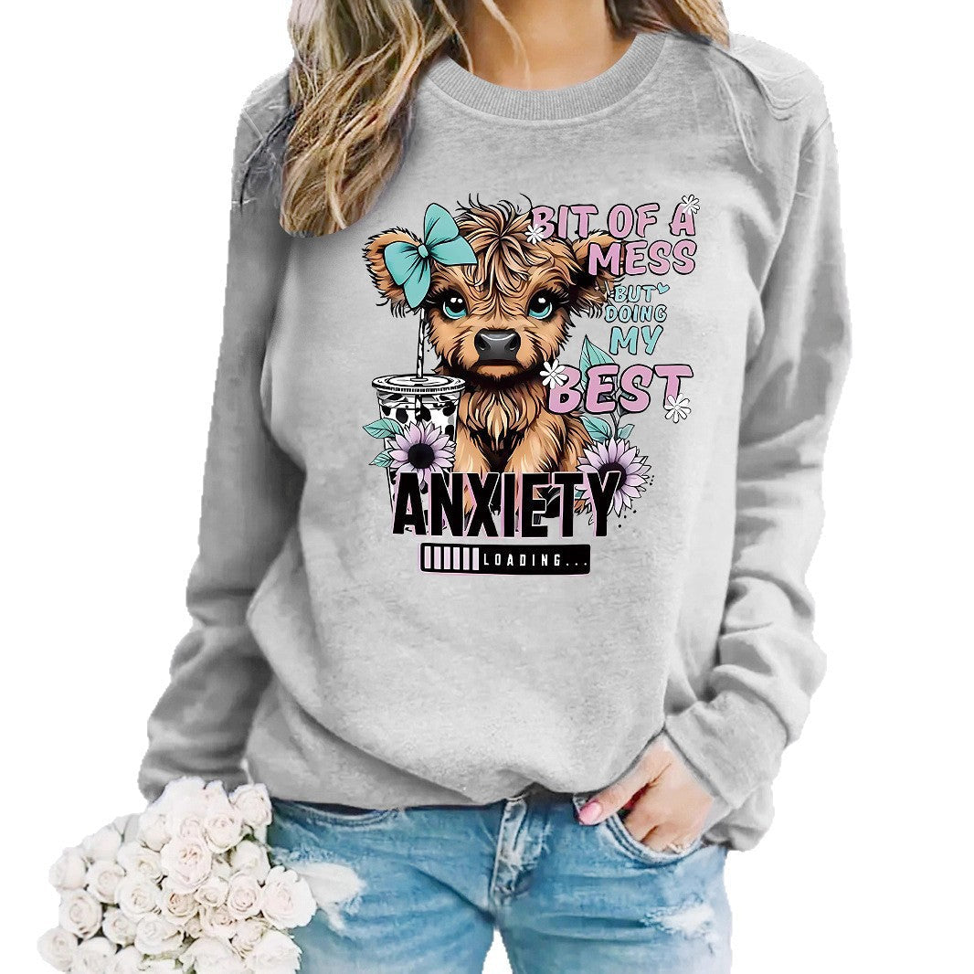 Damen Sweatshirt Hundedesign Motiv Weich