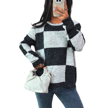 Damen Pullover Karomuster Modern Norvielle