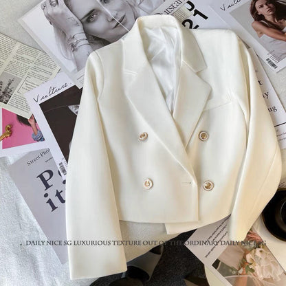Damen Blazer Kurz Dekorative Knöpfe Norvielle