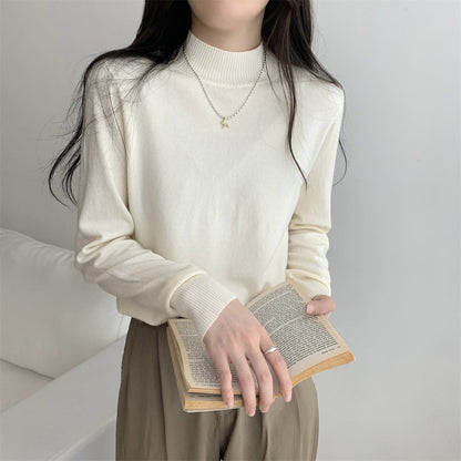 Damen Feinstrickpullover Stehkragen Lässig Norvielle