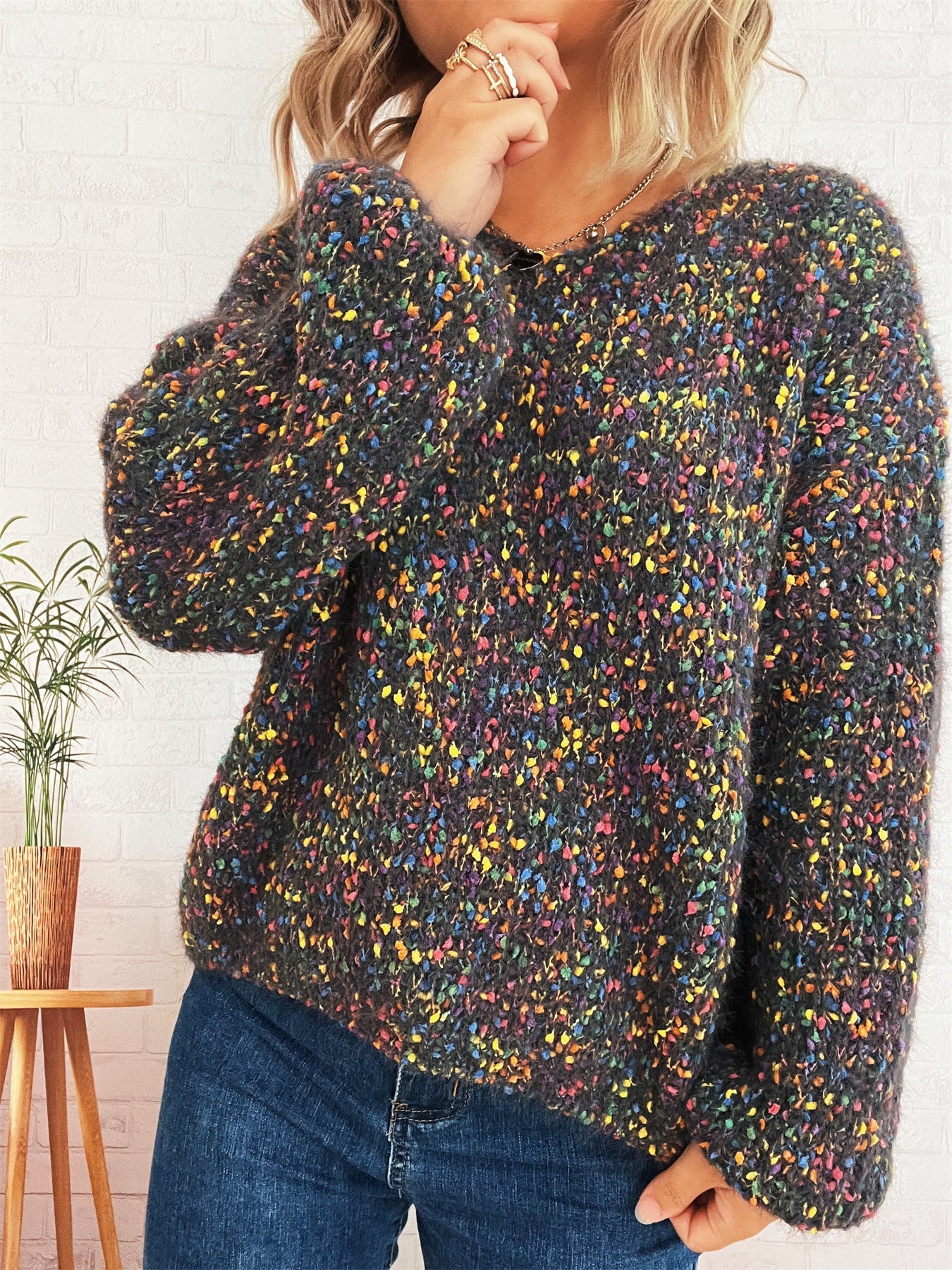 Damen Strickpullover Gemütlich Norvielle