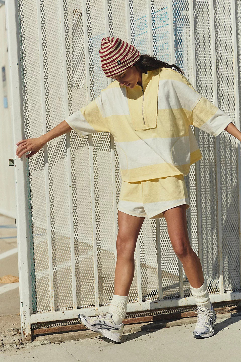 Damen Sportset Kurzhoodie Lässige Shorts
