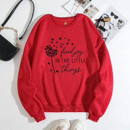 Damen Sweatshirt Floraler Aufdruck Baumwolle Weiß