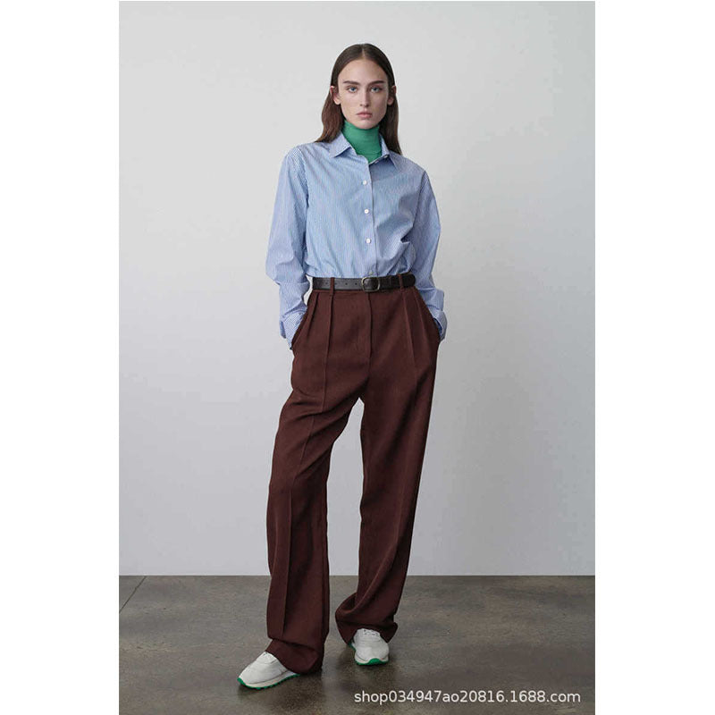 Damen Hemdbluse Oversize Gestreift Baumwolle