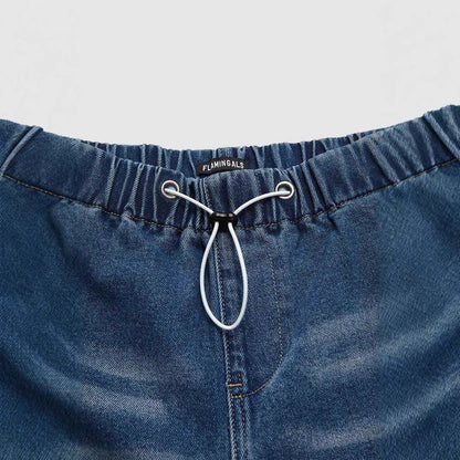 Damen Weite Jeanshose Lässiger Urban-Stil Bequem