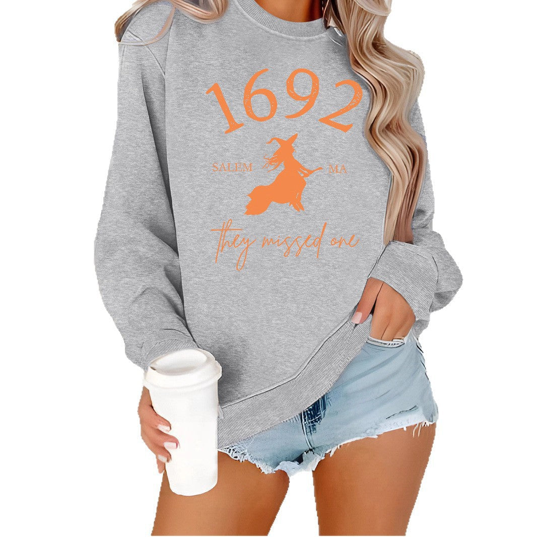 Damen Sweatshirt Witch-Motiv Gemütlicher Schnitt Norvielle