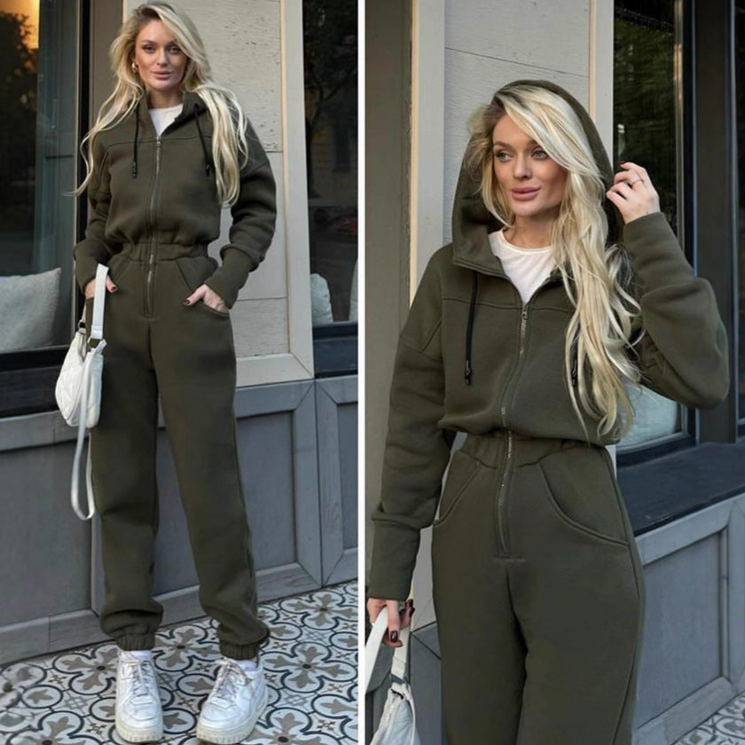 Damen Kapuzenanzug mit Reißverschluss und Taschen Norvielle - Norvielle