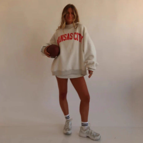 Damen Oversized Sweatshirt Bärenmotiv Norvielle