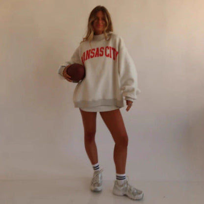 Damen Oversized Sweatshirt Bärenmotiv Norvielle