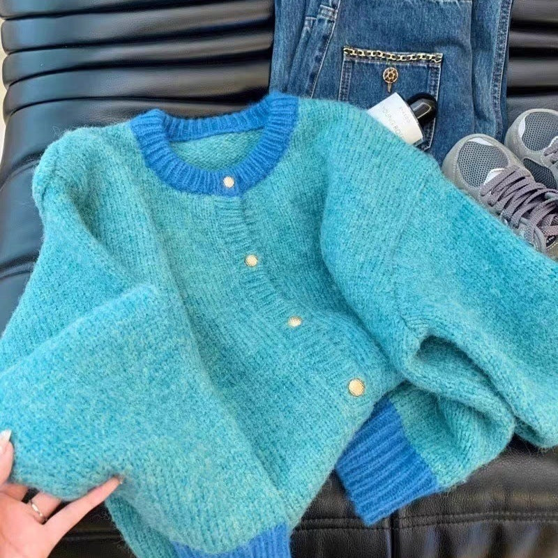 Damen Strickjacke Weich Kontrastbündchen Norvielle - Norvielle