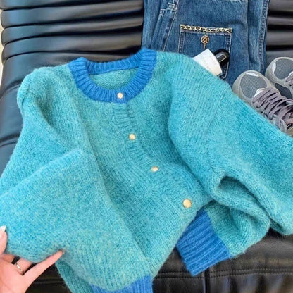 Damen Strickjacke Weich Kontrastbündchen Norvielle - Norvielle